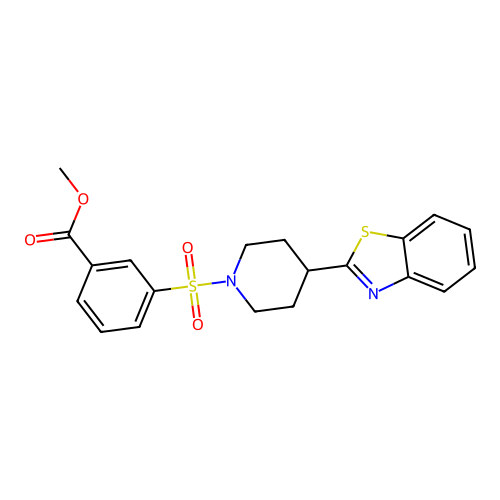 Methyl 3-[4-(1,3-benzothiazol-2-yl)piperidin-1-yl]sulfonylbenzoate structure