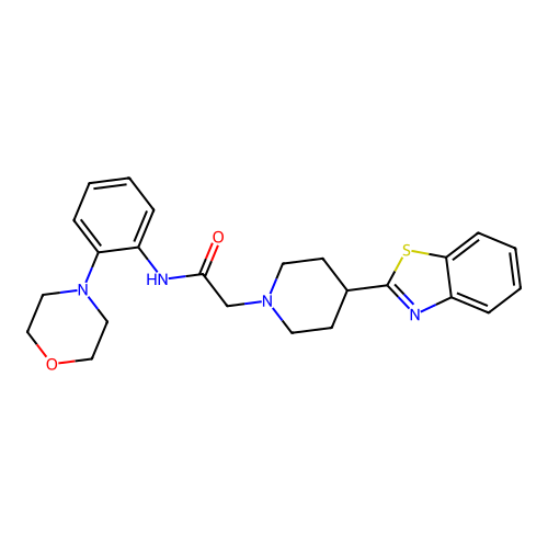 2-[4-(1,3-benzothiazol-2-yl)piperidin-1-yl]-N-(2-morpholin-4-ylphenyl)acetamide structure