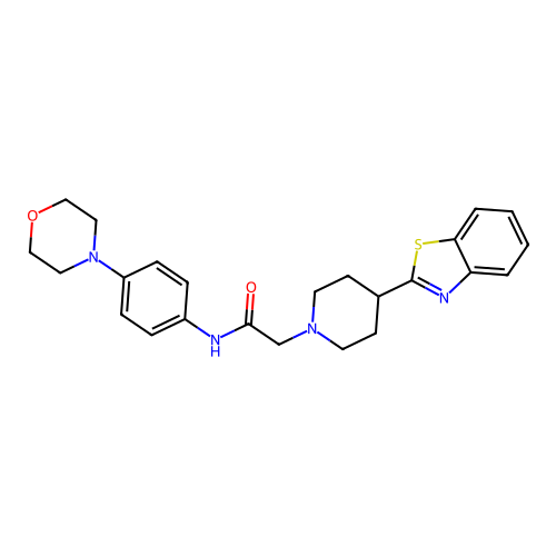 2-[4-(1,3-benzothiazol-2-yl)piperidin-1-yl]-N-(4-morpholin-4-ylphenyl)acetamide structure