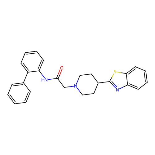 2-[4-(1,3-benzothiazol-2-yl)piperidin-1-yl]-N-(2-phenylphenyl)acetamide structure