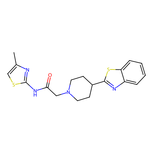 1-Piperidineacetamide, 4-(2-benzothiazolyl)-N-(4-methyl-2-thiazolyl)- (9CI) structure