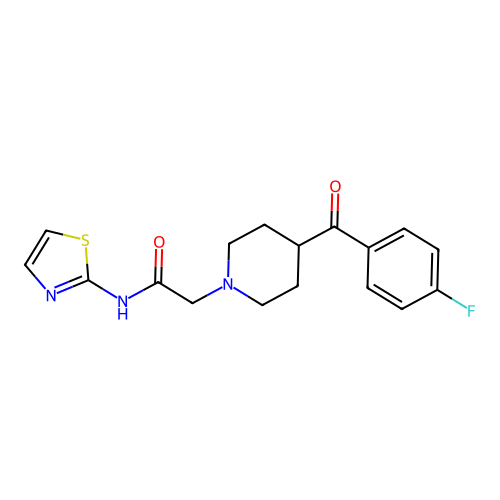 2-[4-(4-fluorobenzoyl)piperidin-1-yl]-N-(1,3-thiazol-2-yl)acetamide structure