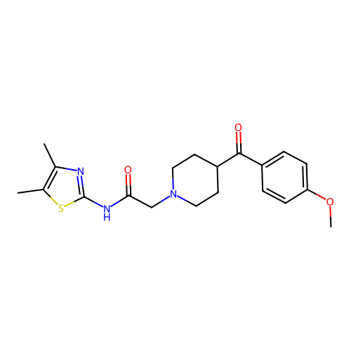 1-Piperidineacetamide, N-(4,5-dimethyl-2-thiazolyl)-4-(4-methoxybenzoyl)- (9CI) structure