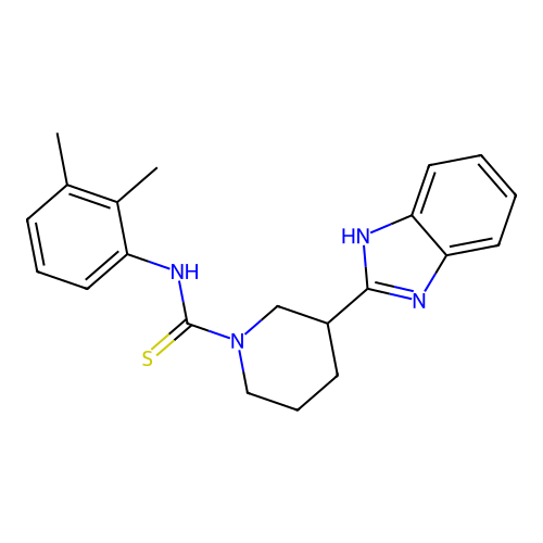 3-(1H-benzimidazol-2-yl)-N-(2,3-dimethylphenyl)piperidine-1-carbothioamide structure