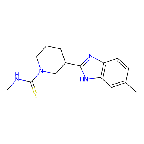 N-methyl-3-(6-methyl-1H-benzimidazol-2-yl)piperidine-1-carbothioamide structure