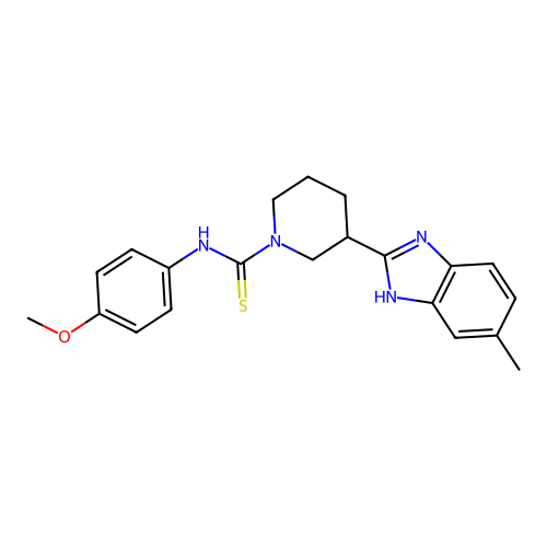 N-(4-methoxyphenyl)-3-(6-methyl-1H-benzimidazol-2-yl)piperidine-1-carbothioamide structure