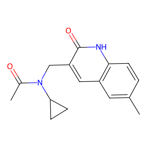 N-cyclopropyl-N-[(6-methyl-2-oxo-1H-quinolin-3-yl)methyl]acetamide structure