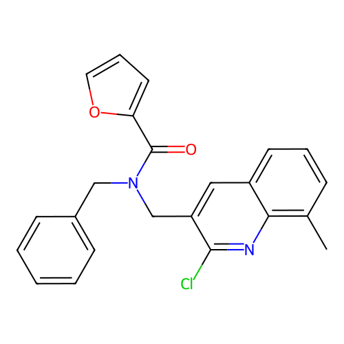 N-benzyl-N-[(2-chloro-8-methylquinolin-3-yl)methyl]furan-2-carboxamide structure