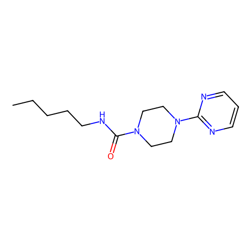N-pentyl-4-pyrimidin-2-ylpiperazine-1-carboxamide structure