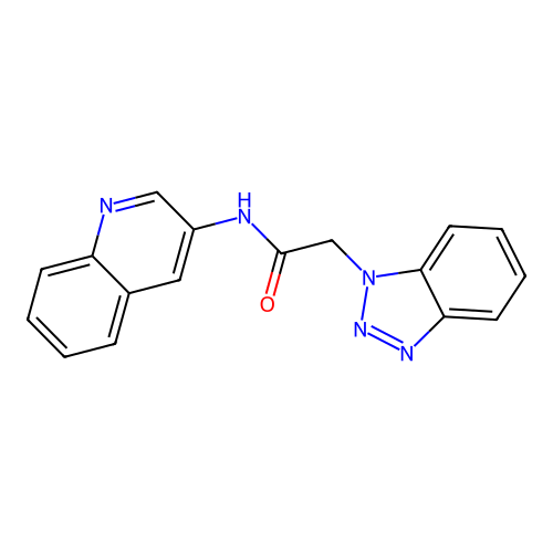 2-(benzotriazol-1-yl)-N-quinolin-3-ylacetamide structure
