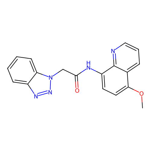 2-(benzotriazol-1-yl)-N-(5-methoxyquinolin-8-yl)acetamide structure