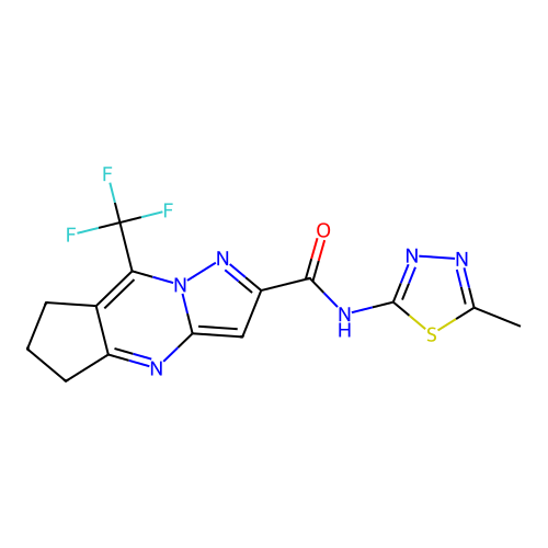 5H-Cyclopenta[d]pyrazolo[1,5-a]pyrimidine-2-carboxamide, 6,7-dihydro-N-(5-methyl-1,3,4-thiadiazol-2-yl)-8-(trifluoromethyl)- (9CI) structure