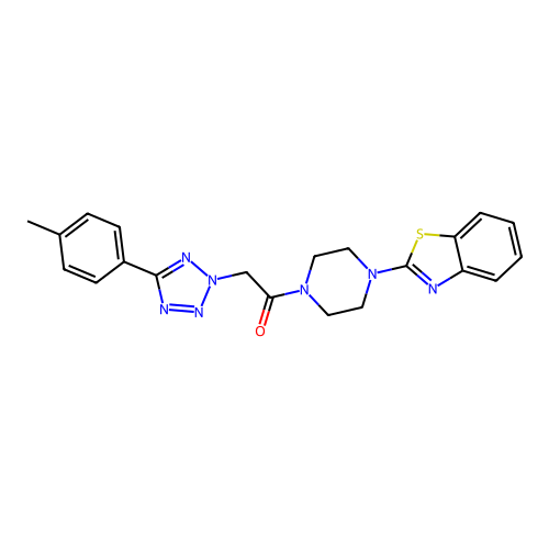 1-(4-Benzothiazol-2-yl-piperazin-1-yl)-2-(5-p-tolyl-tetrazol-2-yl)-ethanone structure