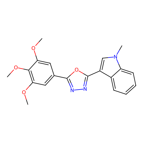 2-(1-Methylindol-3-yl)-5-(3,4,5-trimethoxyphenyl)-1,3,4-oxadiazole structure