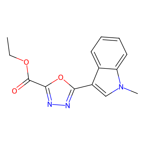 Ethyl 5-(1-methylindol-3-yl)-1,3,4-oxadiazole-2-carboxylate structure