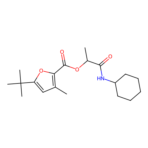 [1-(Cyclohexylamino)-1-oxopropan-2-yl] 5-tert-butyl-3-methylfuran-2-carboxylate structure