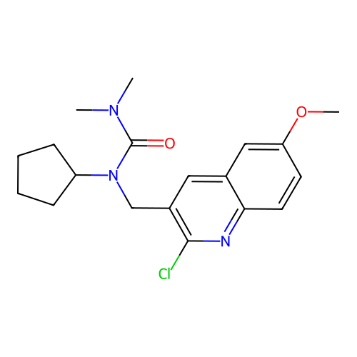 1-[(2-Chloro-6-methoxyquinolin-3-yl)methyl]-1-cyclopentyl-3,3-dimethylurea structure