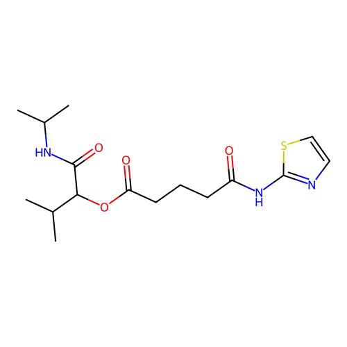 [2-methyl-1-(propan-2-ylcarbamoyl)propyl] 4-(1,3-thiazol-2-ylcarbamoyl)butanoate structure