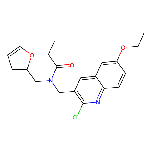 N-(2-Chloro-6-ethoxyquinolin-3-ylmethyl)-N-furan-2-ylmethylpropionamide structure