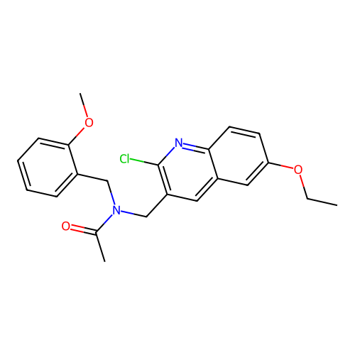 N-[(2-chloro-6-ethoxyquinolin-3-yl)methyl]-N-[(2-methoxyphenyl)methyl]acetamide structure