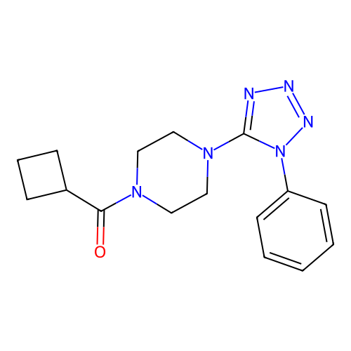Cyclobutyl-[4-(1-phenyltetrazol-5-yl)piperazin-1-yl]methanone structure