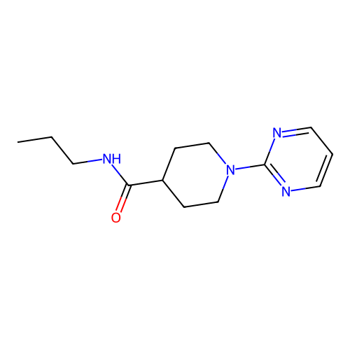 N-propyl-1-pyrimidin-2-ylpiperidine-4-carboxamide structure