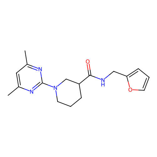 1-(4,6-dimethylpyrimidin-2-yl)-N-(furan-2-ylmethyl)piperidine-3-carboxamide structure