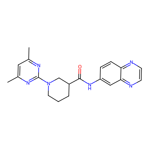 1-(4,6-dimethylpyrimidin-2-yl)-N-quinoxalin-6-ylpiperidine-3-carboxamide structure
