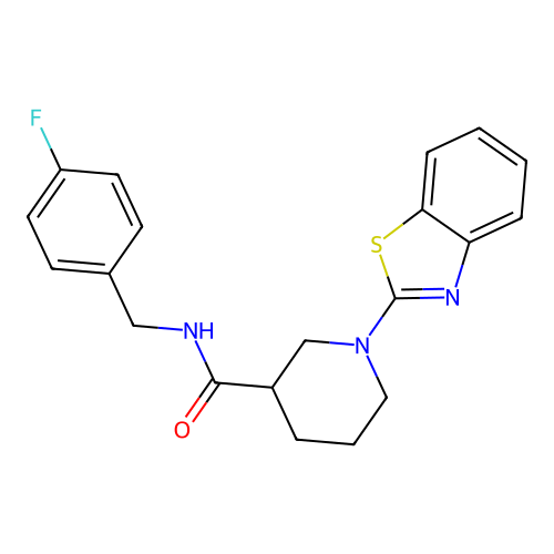 1-(benzo[d]thiazol-2-yl)-N-(4-fluorobenzyl)piperidine-3-carboxamide structure