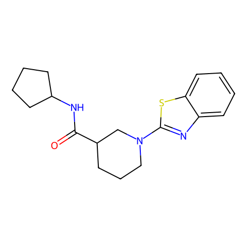 1-(benzo[d]thiazol-2-yl)-N-cyclopentylpiperidine-3-carboxamide structure
