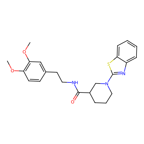 1-(benzo[d]thiazol-2-yl)-N-(3,4-dimethoxyphenethyl)piperidine-3-carboxamide structure