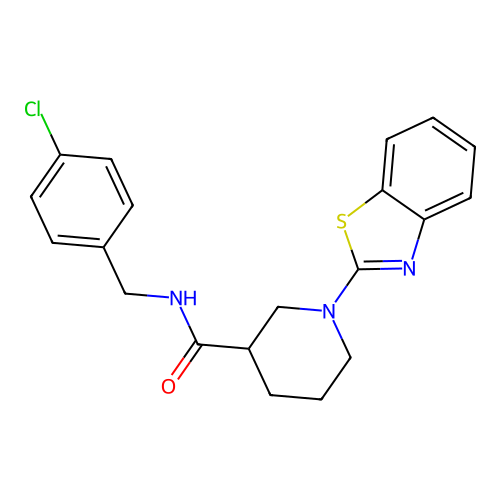 1-(benzo[d]thiazol-2-yl)-N-(4-chlorobenzyl)piperidine-3-carboxamide structure