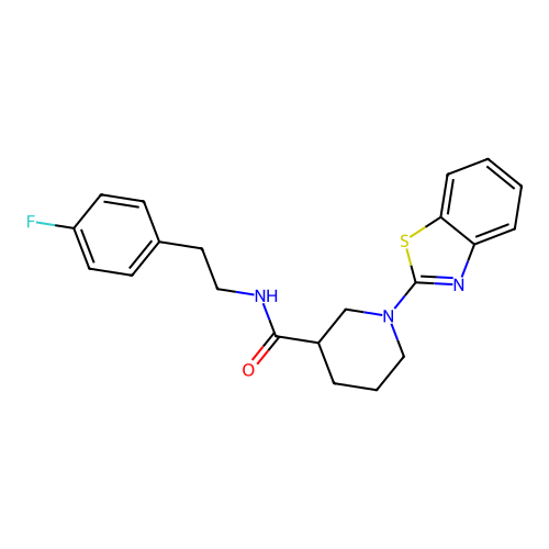 1-(benzo[d]thiazol-2-yl)-N-(4-fluorophenethyl)piperidine-3-carboxamide structure
