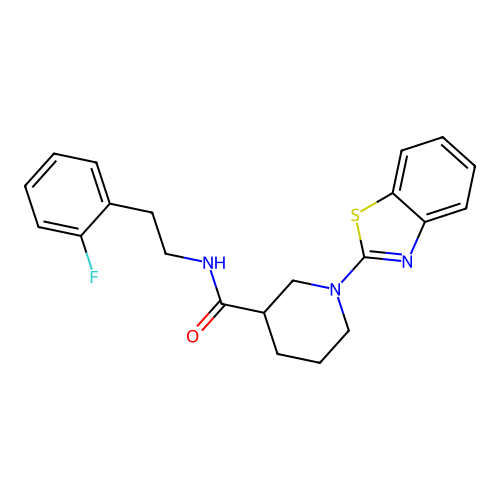 1-(1,3-benzothiazol-2-yl)-N-[2-(2-fluorophenyl)ethyl]piperidine-3-carboxamide structure