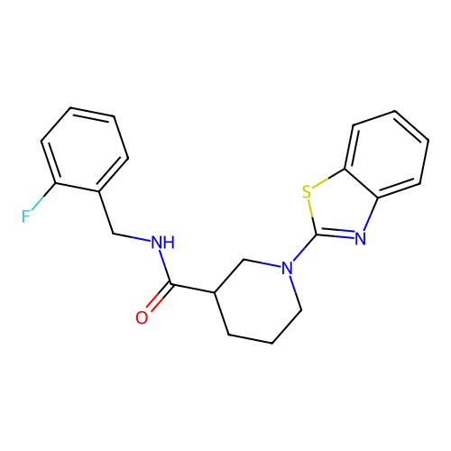1-(benzo[d]thiazol-2-yl)-N-(2-fluorobenzyl)piperidine-3-carboxamide structure