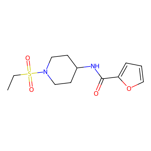 Furan-2-carboxylic acid (1-ethanesulfonyl-piperidin-4-yl)-amide structure