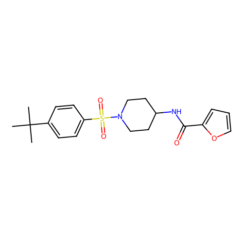 Furan-2-carboxylic acid [1-(4-tert-butyl-benzenesulfonyl)-piperidin-4-yl]-amide structure