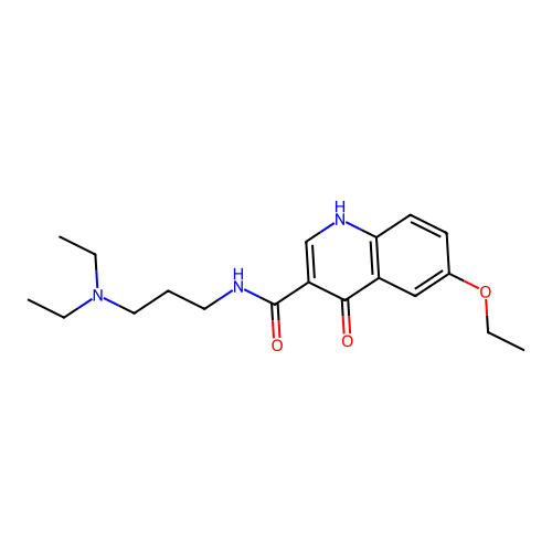 N-[3-(diethylamino)propyl]-6-ethoxy-4-oxo-1H-quinoline-3-carboxamide structure