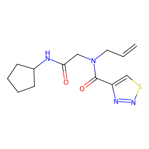 N-[2-(cyclopentylamino)-2-oxoethyl]-N-prop-2-enylthiadiazole-4-carboxamide structure