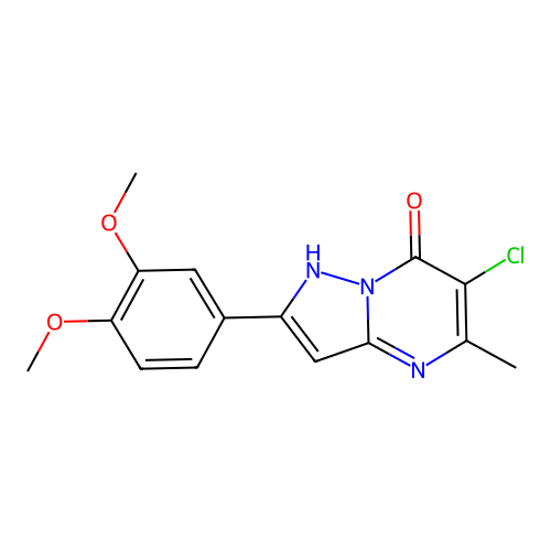 6-chloro-2-(3,4-dimethoxyphenyl)-5-methyl-1H-pyrazolo[1,5-a]pyrimidin-7-one structure