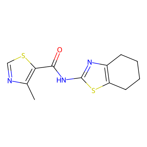 4-methyl-N-(4,5,6,7-tetrahydro-1,3-benzothiazol-2-yl)-1,3-thiazole-5-carboxamide structure