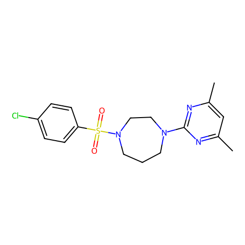 1-(4-Chlorophenyl)sulfonyl-4-(4,6-dimethylpyrimidin-2-yl)-1,4-diazepane structure