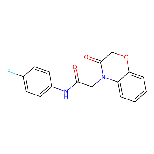 N-(4-fluorophenyl)-2-(3-oxo-2,3-dihydro-4H-1,4-benzoxazin-4-yl)acetamide structure