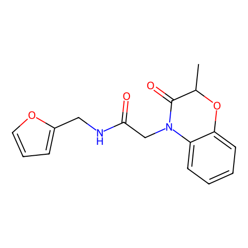 N-(furan-2-ylmethyl)-2-(2-methyl-3-oxo-1,4-benzoxazin-4-yl)acetamide structure