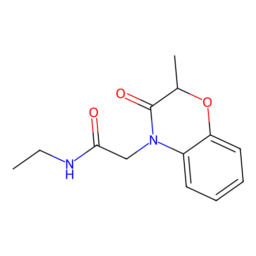 N-Ethyl-2-(2-methyl-3-oxo-3,4-dihydro-2H-1,4-benzoxazin-4-YL)acetamide structure
