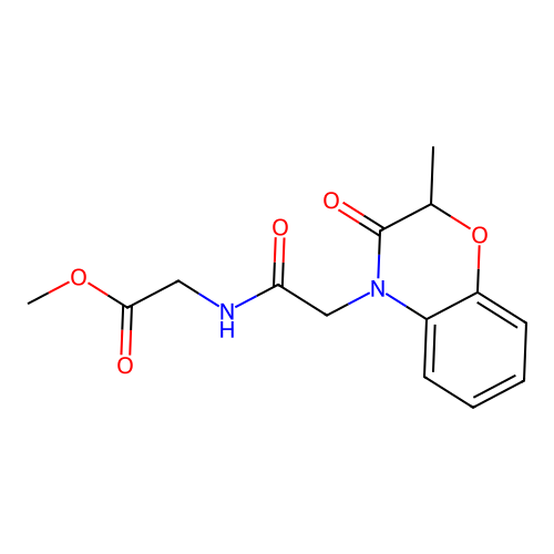 Methyl 2-[[2-(2-methyl-3-oxo-1,4-benzoxazin-4-yl)acetyl]amino]acetate structure