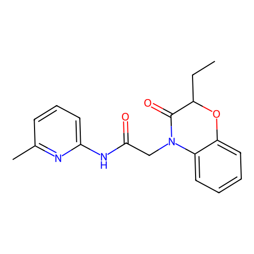 2-(2-ethyl-3-oxo-1,4-benzoxazin-4-yl)-N-(6-methyl-2-pyridinyl)acetamide structure