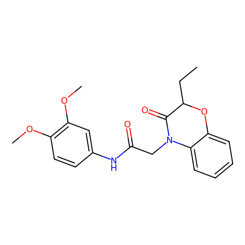 N-(3,4-dimethoxyphenyl)-2-(2-ethyl-3-oxo-1,4-benzoxazin-4-yl)acetamide structure