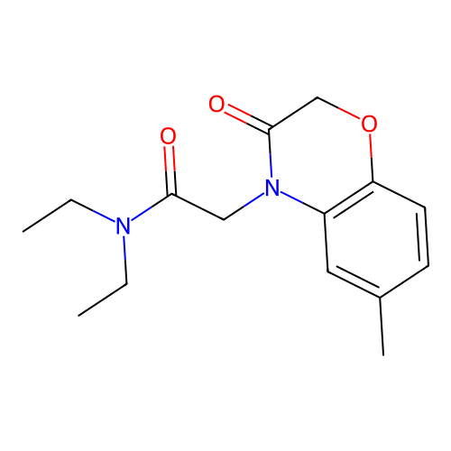 N,N-diethyl-2-(6-methyl-3-oxo-2,3-dihydro-4H-1,4-benzoxazin-4-yl)acetamide structure