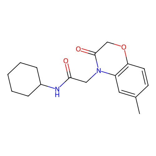 N-cyclohexyl-2-(6-methyl-3-oxo-2,3-dihydro-4H-1,4-benzoxazin-4-yl)acetamide structure